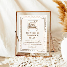 Bun in the Oven Baby Shower Belly Sign