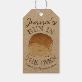 Bun in the Oven Bread Dinner Roll erwartet Baby Geschenkanhänger