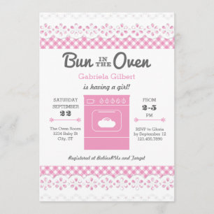 Bun in the Oven Girl Shower Einladung