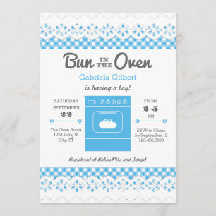 Bun In The Oven Junge Baby Shower Einladung