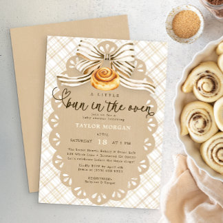 Bun in the Oven Neutral Bakery Baby Shower Einladung