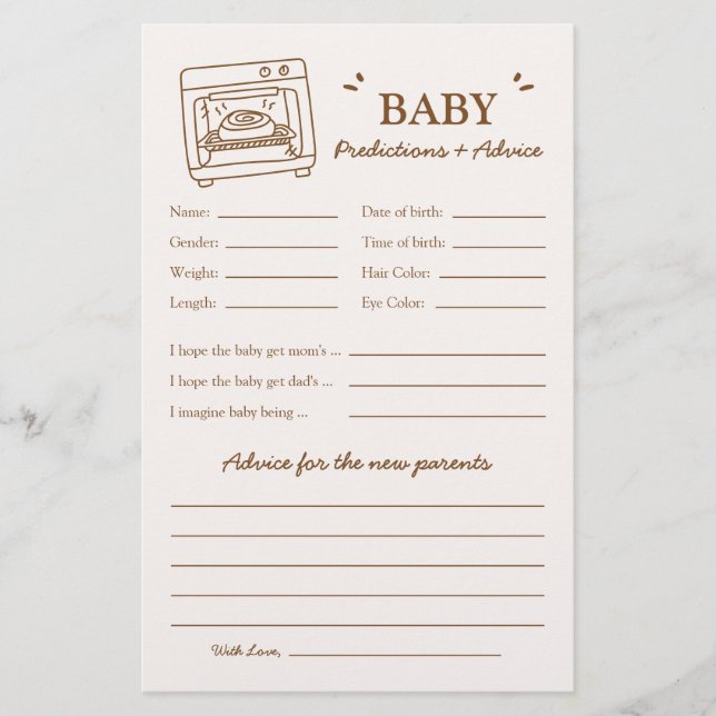 Bun in the Oven Predictions and Advice (Vorderseite)