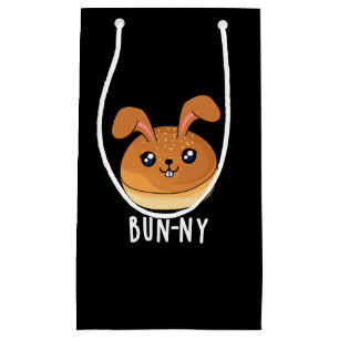 Bun-ny Funny Bunny Rabbit Bun Pun Dark BG Kleine Geschenktüte