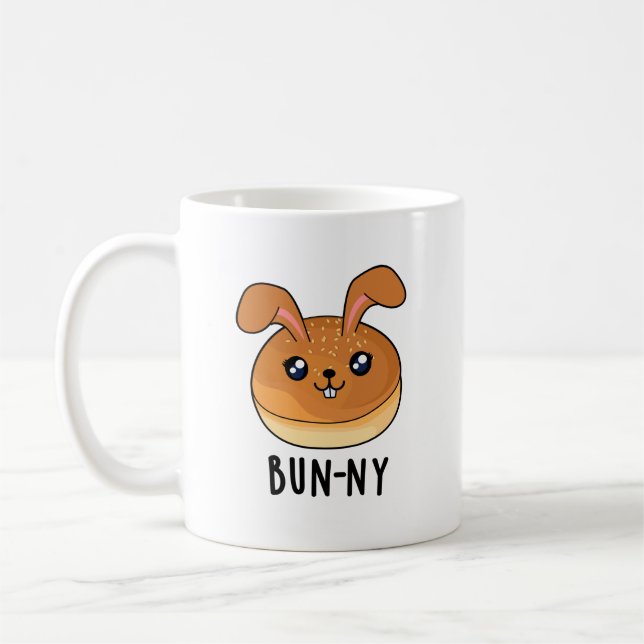 Bun-ny Funny Bunny Rabbit Bun Pun Kaffeetasse (Links)