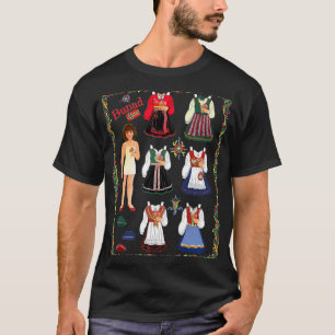 Bunad Kostüme norwegische Papierpuppen T-Shirt