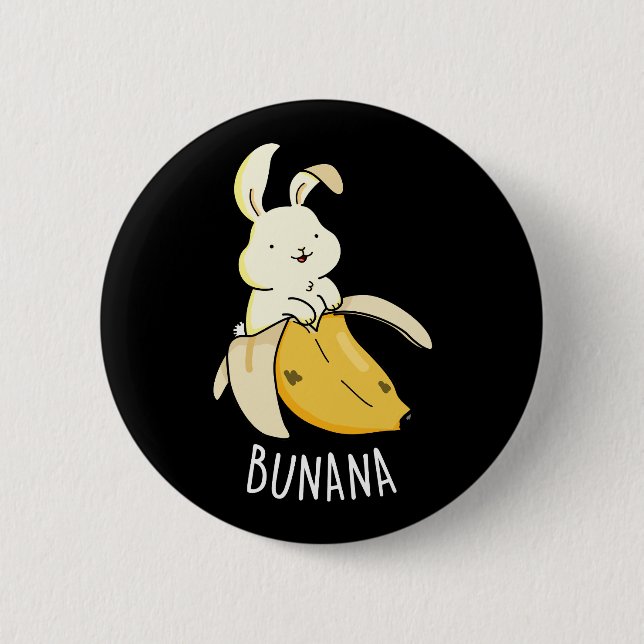 Bunana Funny Bunny in einem Banana Pub Dark BG Button (Vorderseite)