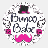 Bunco Babe mit rosa Top Hat und rosa Mustache