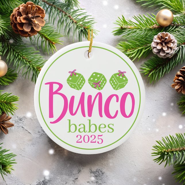 Bunco Babes Christmas Preppy Coquette Custom Gift Keramik Ornament (Von Creator hochgeladen)