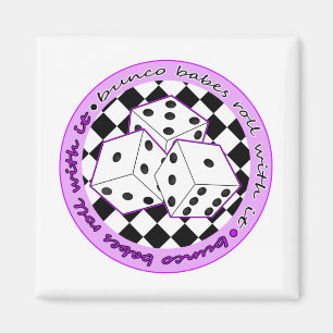 Bunco Baby-Rolle mit ihr - lila Magnet