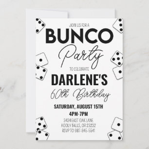 Bunco Birthday Einladung Modern einfach