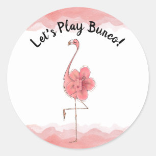 Bunco Bunko-Rosa-tropischer Flamingo Runder Aufkleber