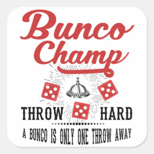 Bunco-Champion Quadratischer Aufkleber