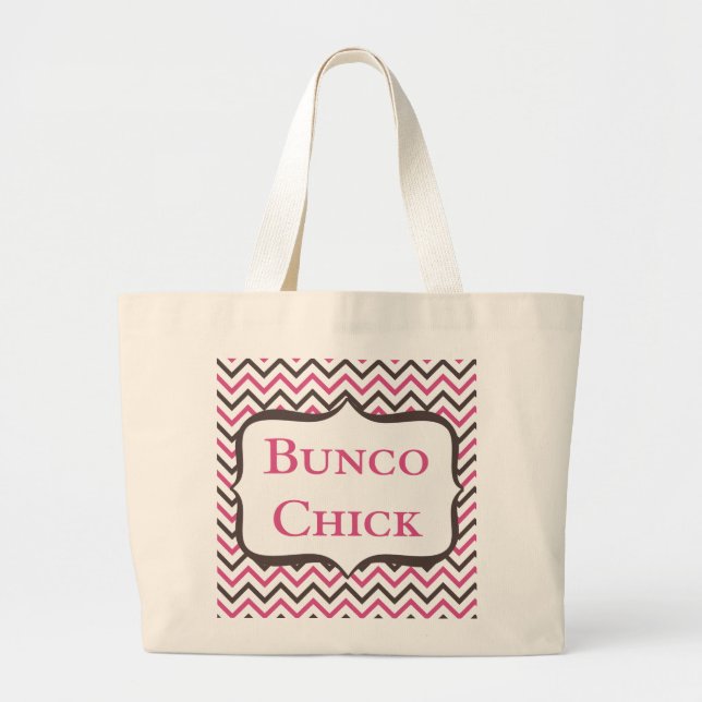 Bunco Chick mit Zickzack Design Jumbo Stoffbeutel (Vorne)
