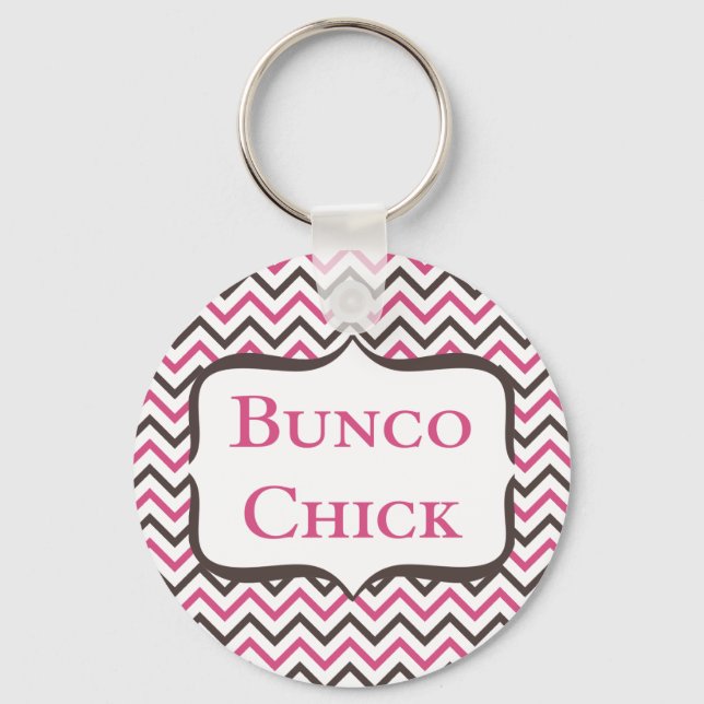 Bunco Chick mit Zickzack Design Schlüsselanhänger (Vorderseite)