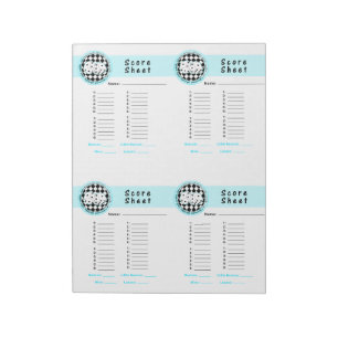 Bunco Chicks Roll mit der Score Card Blau - 160 Notizblock