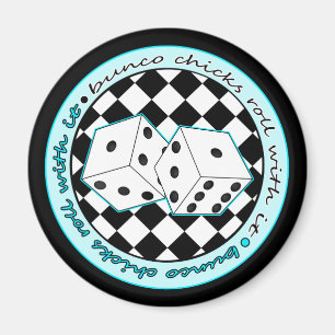 Bunco Chicks Roll with it - blau Magnet