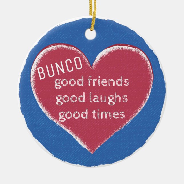 Bunco Christmas Liebe Keramikornament (Vorne)