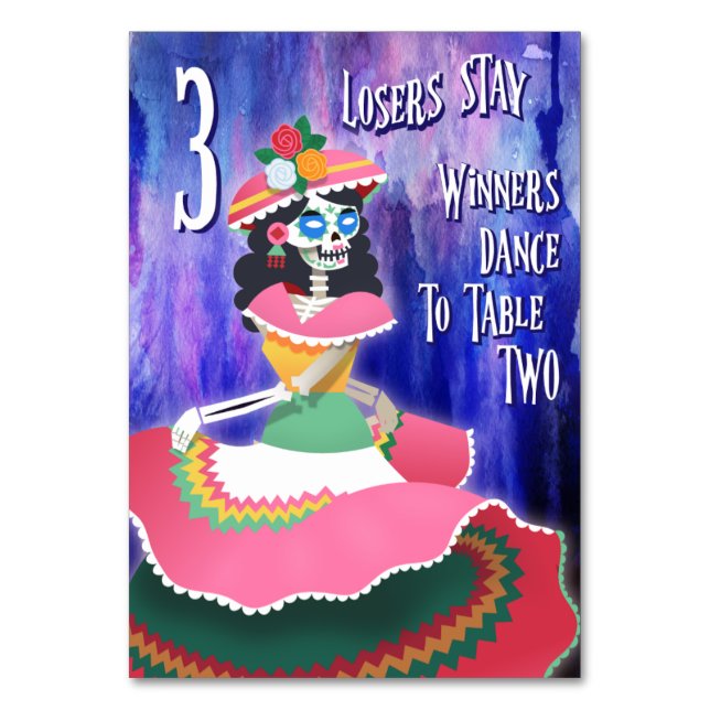 Bunco Day of the Dead October Halloween, Tabelle 3 Tischnummer (Vorderseite)