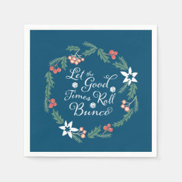 Bunco Dezember Thema Floral Holiday Serviette