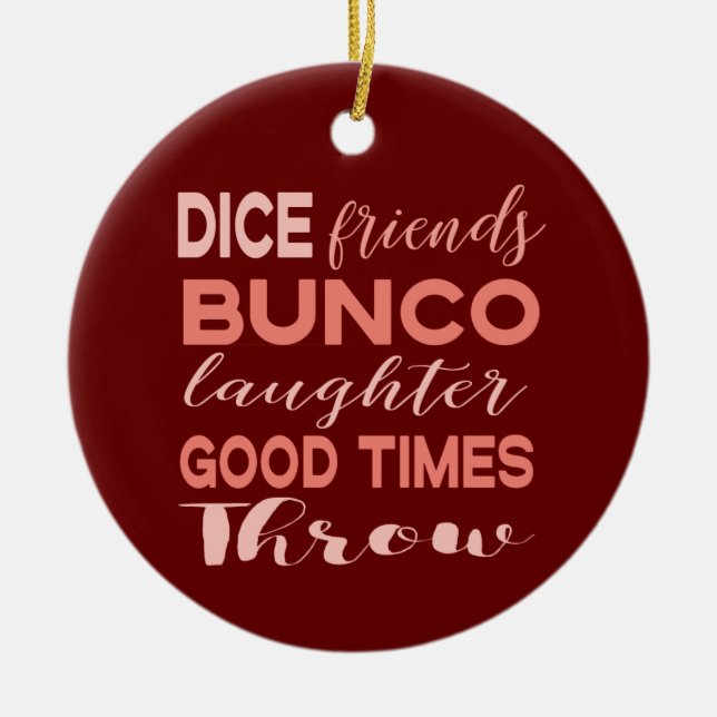 Bunco Dice Friends Keramik Ornament (Vorne)