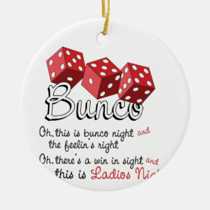 Bunco Dice Game Keramik Ornament