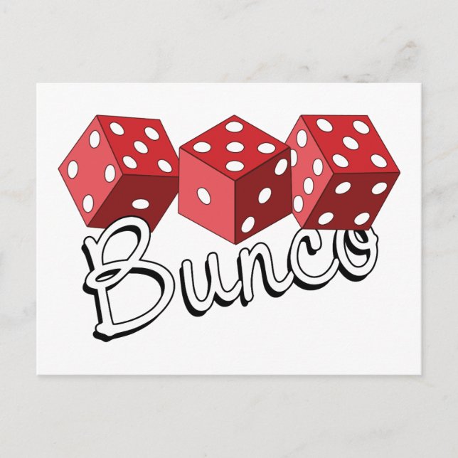 Bunco Dice Game Postkarte (Vorderseite)