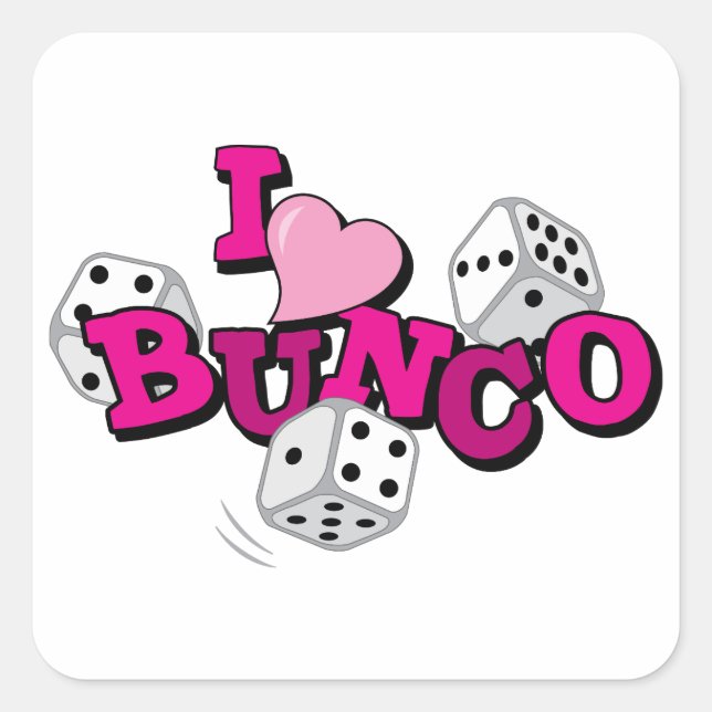 Bunco Dice Game Quadratischer Aufkleber (Vorderseite)