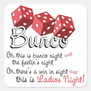 Bunco Dice Game Quadratischer Aufkleber