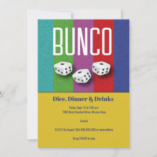 Bunco Dice Retro Party Einladung