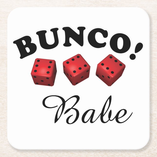 Bunco Dice Sixes Bunco Babe Rechteckiger Pappuntersetzer (Vorderseite)
