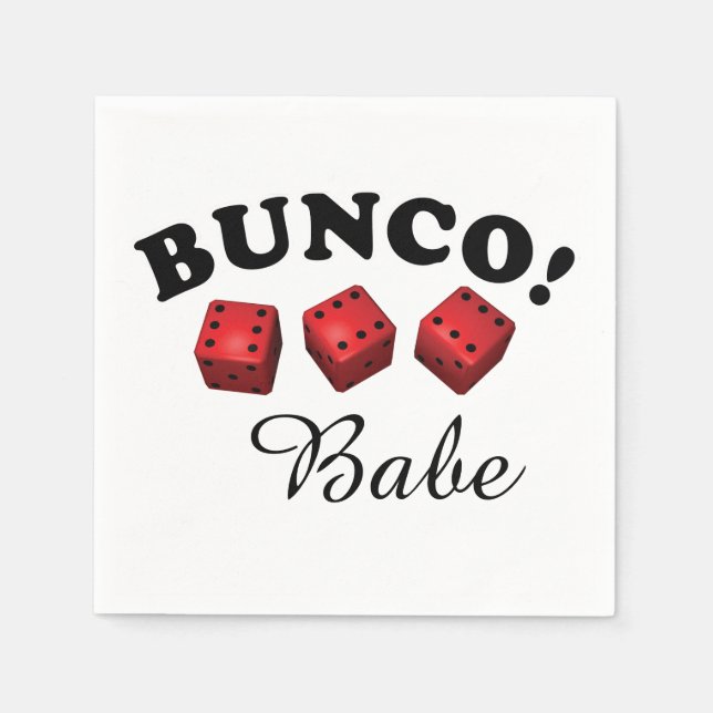 Bunco Dice und Babe Text Serviette (Vorderseite)