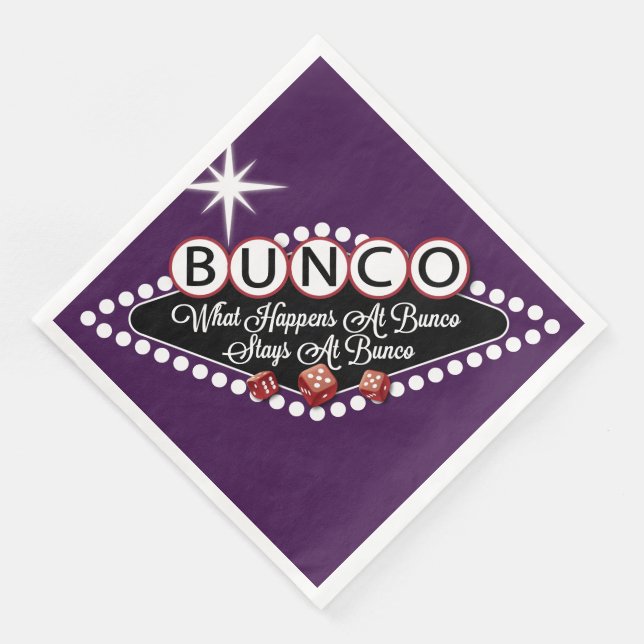 Bunco Dice - Was bei Bunco Bleibe bei Bunco Serviette (Ecke)