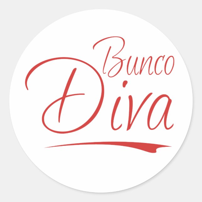 Bunco diva runder aufkleber (Vorderseite)