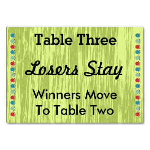 Bunco Dots Tischnummer Card Nr. 3