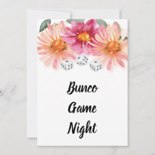 Bunco Floral Dice Game Party Einladung