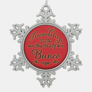 Bunco Freundschaft Schneeflocken Zinn-Ornament