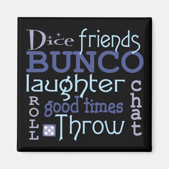 Bunco Friends Modern Game Night Dice Magnet (Vorne)