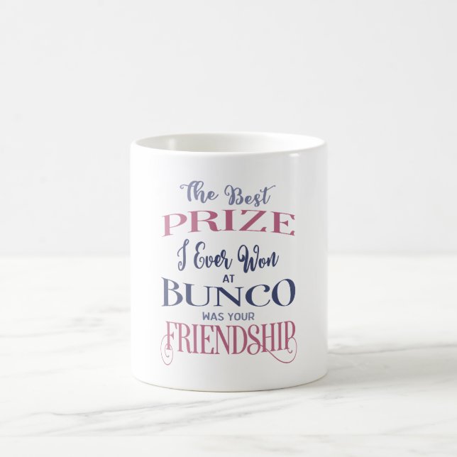 Bunco Friendship Typografie Pink Lila Kaffeetasse (Mittel)