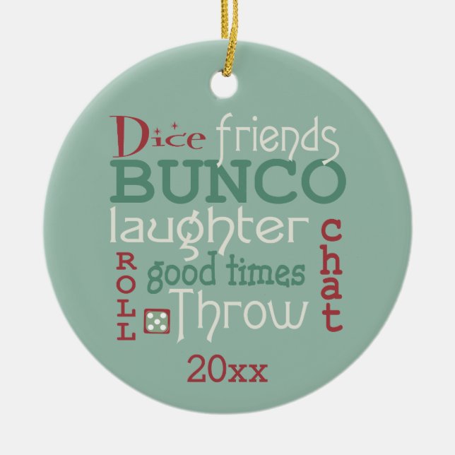 Bunco frohe Weihnacht-Freunde Keramik Ornament (Vorne)