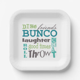 Bunco Fun Typografy Words Pappteller