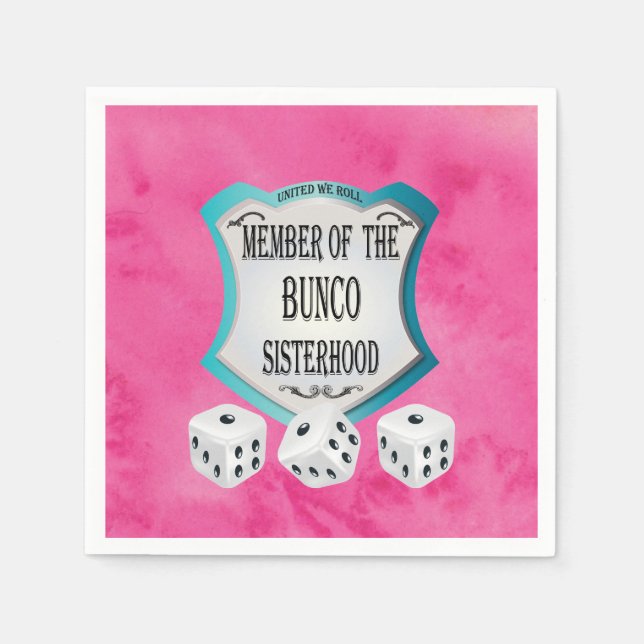 Bunco Fundraiser Hübsch Pink Dice Party Napkins Serviette (Vorderseite)