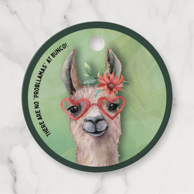 Bunco Funny Lllama Weihnachtsgeschenk Geschenkanhänger (Vorderseite)