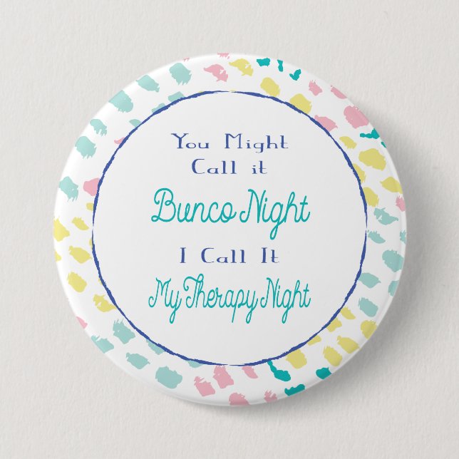 Bunco Funny Therapy Night Friends Button (Vorderseite)