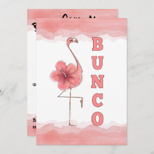 Bunco Game Girls Night Out Tropical Pink Flamingo Einladung
