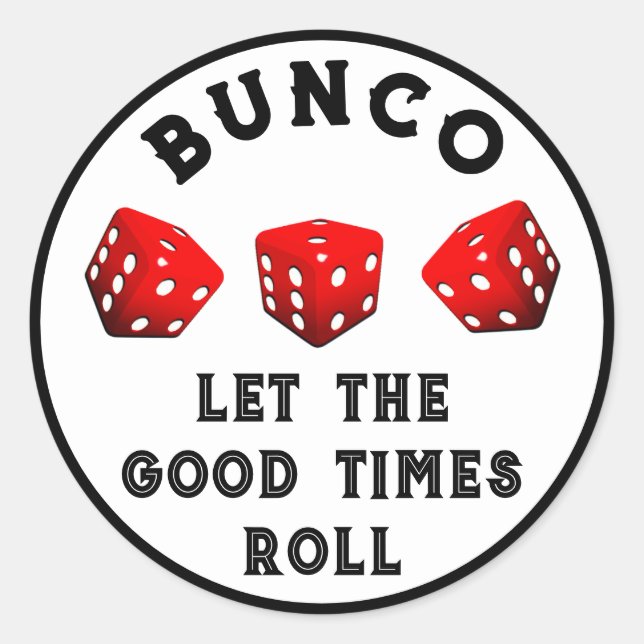 Bunco Game Night Classic Round Sticker (Vorderseite)