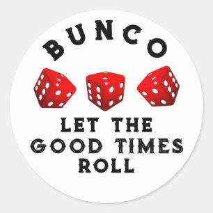 Bunco Game Night Runder Aufkleber