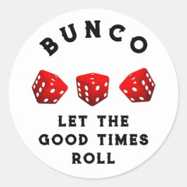 Bunco Game Night Runder Aufkleber