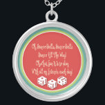 Bunco Gells Halskette<br><div class="desc">Dieses Retro-farbene Grafik-Design kann gesungen werden, um die Melodie von "Jingle Bells" Make a great gift or price for the bunco Player in your life.</div>