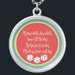 Bunco Gells Halskette<br><div class="desc">Dieses Retro-farbene Grafik-Design kann gesungen werden,  um die Melodie von "Jingle Bells" Make a great gift or price for the bunco Player in your life.</div>