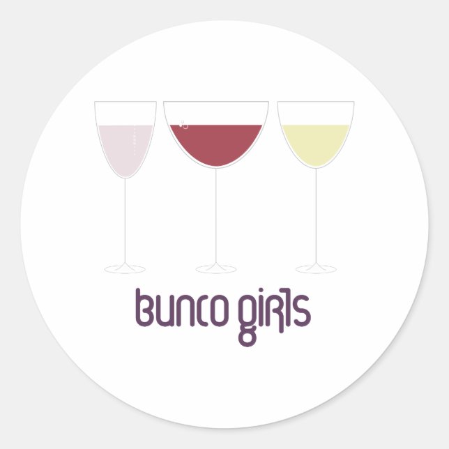 Bunco Girls Runder Aufkleber (Vorderseite)